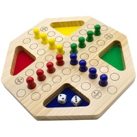 DELUXE WOODEN LUDO GAME 30CM