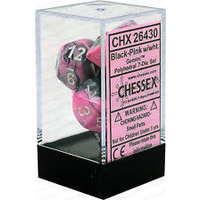 7 DIE SET GEMINI POLYHEDRAL BLK-PINK/WHT