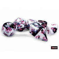 7 DIE SET: GEMINI BLACK-WHITE/PINK