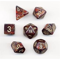SCARAB POLY BLUE BLOOD/GOLD 7-DIE SET
