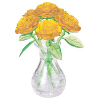 3D YELLOW 6 ROSES CRYSTAL PUZZLE