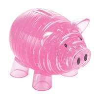 3D PINK PIGGY BANK CRYSTAL PUZZLE (6/24)