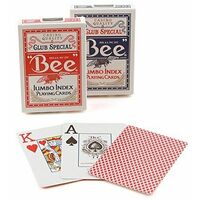 BEE POKER DECK JUMBO INDEX  RED/BLUE