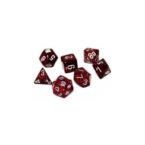 7 DIE SET SPECKLED POLYHEDRAL SILVER VOL
