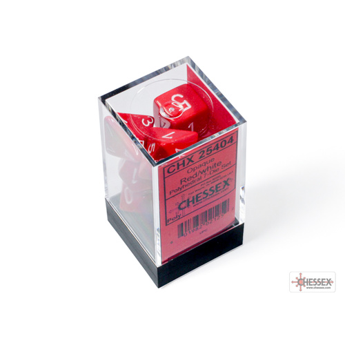 7 DIE SET: OPAQUE RED/WHITE