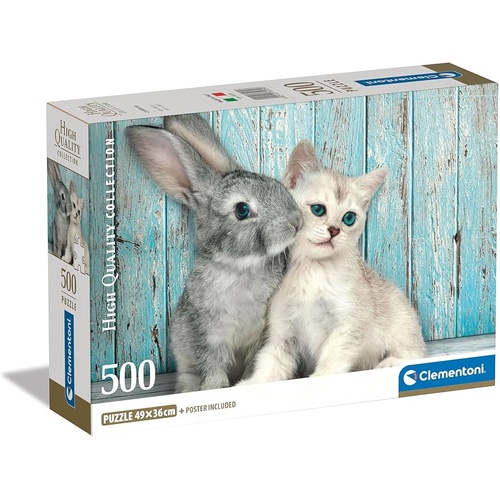 CAT & BUNNY 500pc COMPACT (HQC)