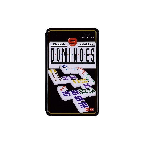 DOMINOES D/9 COLOUR DOT IN TIN