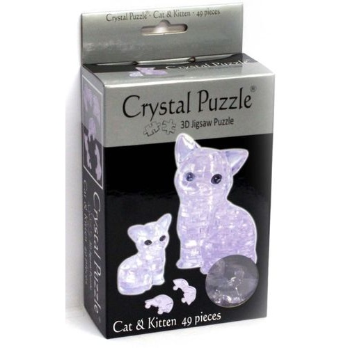 3D CLEAR CAT CRYSTAL PUZZLE (6/48)