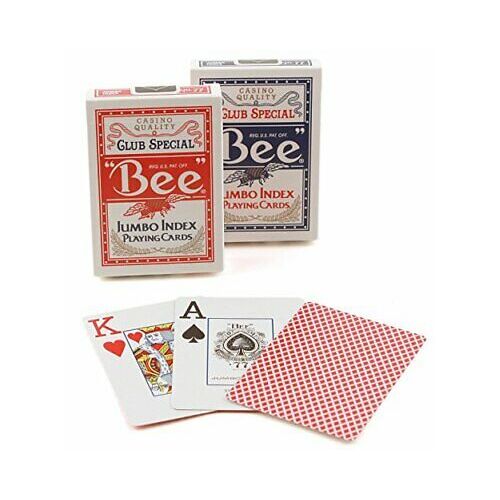 BEE POKER DECK JUMBO INDEX  RED/BLUE